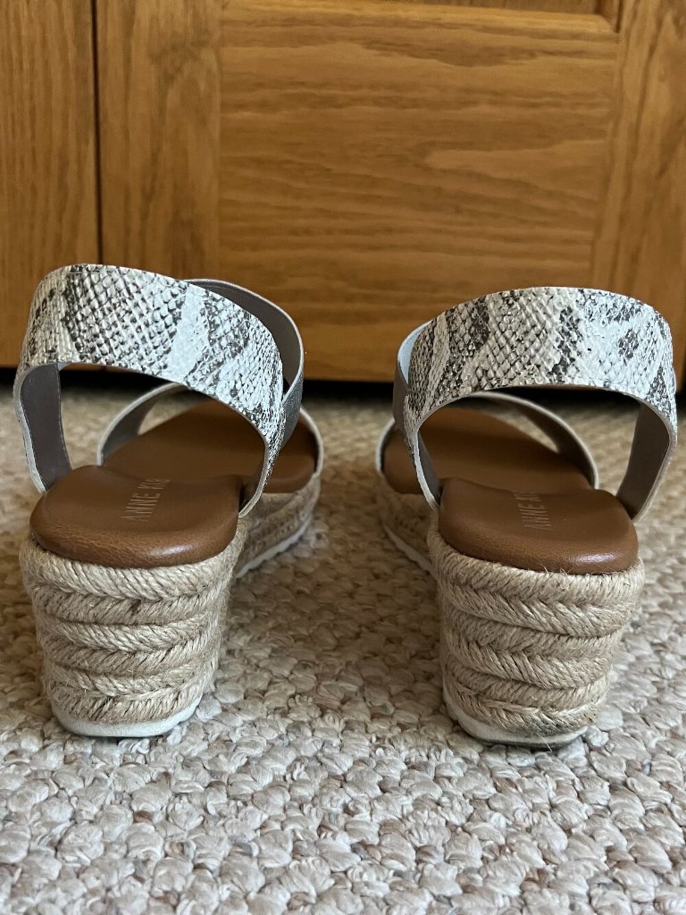 ANNE KLEIN -- Cait Snake-Print Espadrille Wedge Sandal -- Excellent Condition - Picture 4 of 12